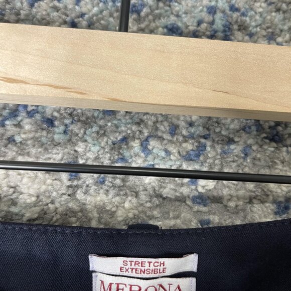 Merona Pants Womens 8 Navy Blue Classic Stretch Straight Leg Dress Work Slacks - Picture 5 of 9